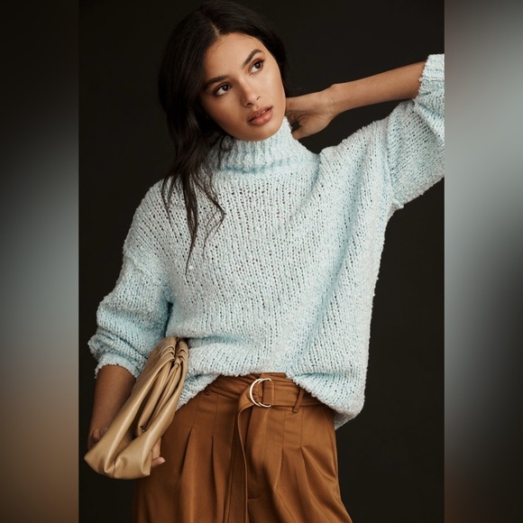 Anthropologie Sweaters - Anthropology OVERSIZED Cotton Mock Neck Sweater NWOT* like size small*